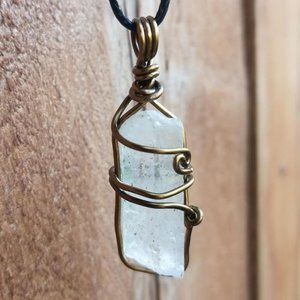 Raw Clear Quartz Hand Wrapped Crystal Necklace